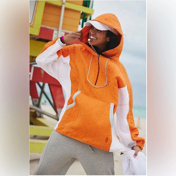 NWOT FP Movement Trapped in Paradise Colorblock Hoodie Pullover - Picture 5 of 9